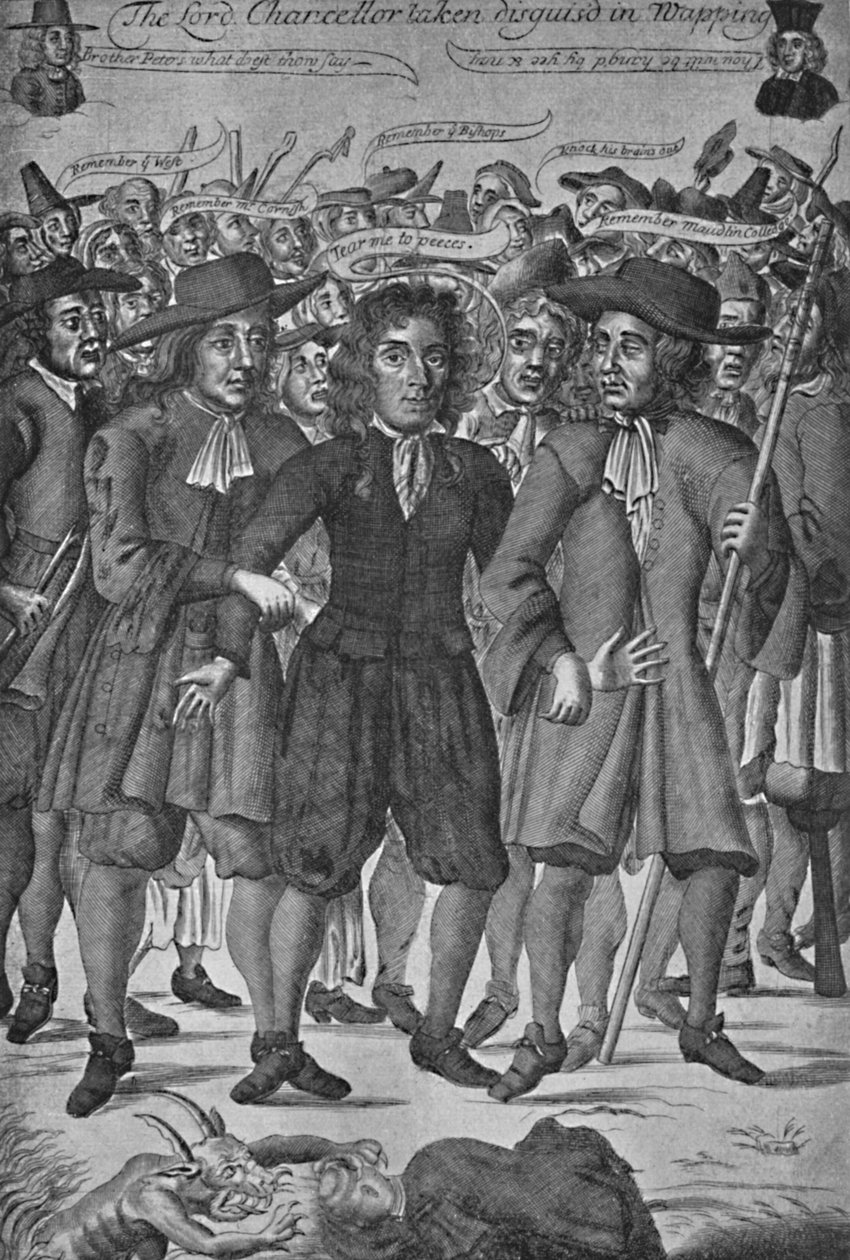 Lord Chancellor Jeffreys tatt i Wapping, 1688, 1903 av Unbekannt