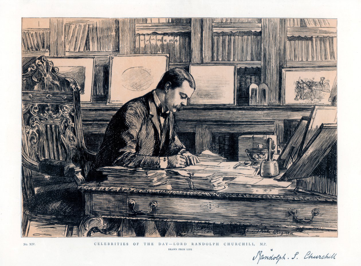 Lord Randolph Churchill 1849-1895, engelsk statsmann, 1885 av Unbekannt