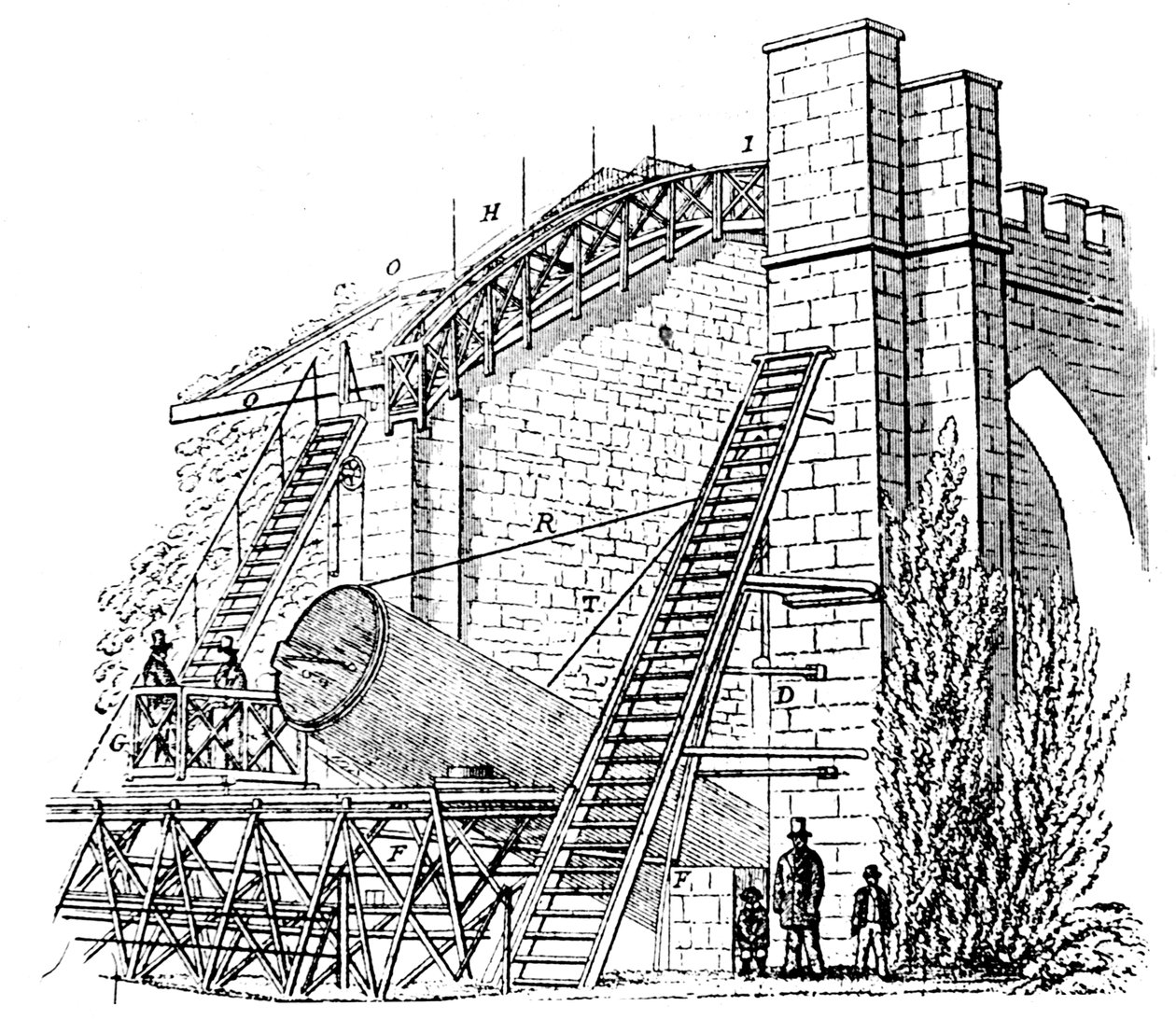 Lord Rosses 72 in1,8m reflekterende teleskop, 1849 av Unbekannt