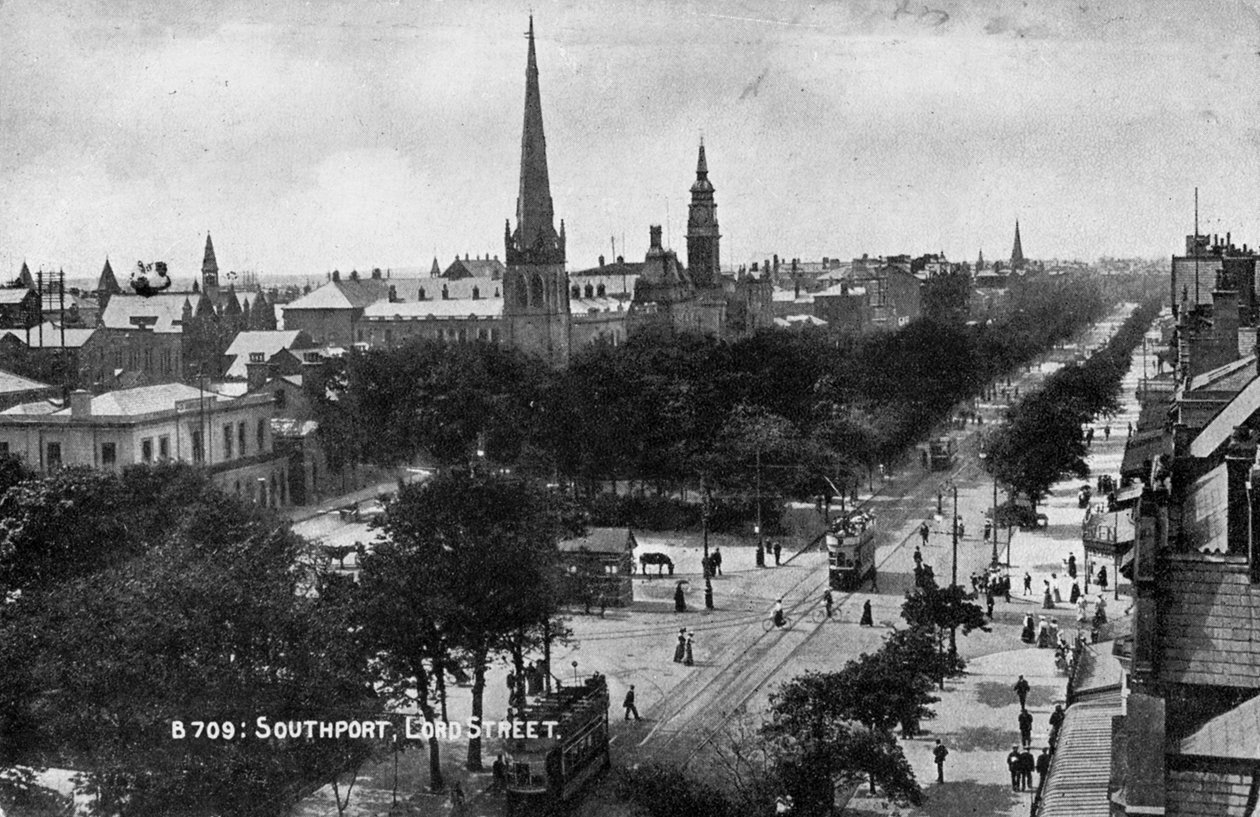 Lord Street, Southport, Lancashire, ca. 1900-tallet av Unbekannt