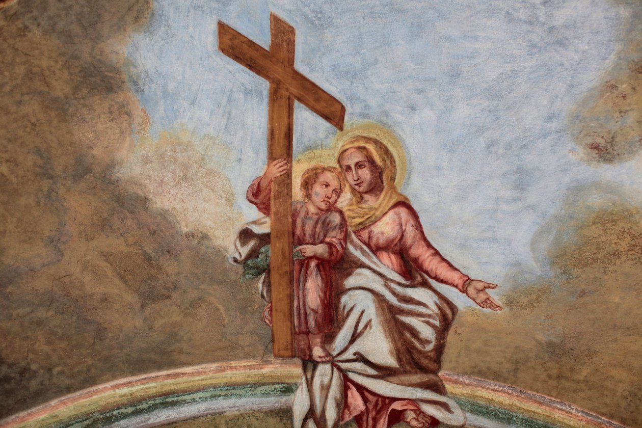 Loreto kirkefresco: Maria, Jesus og korset Praha Tsjekkia av Unbekannt