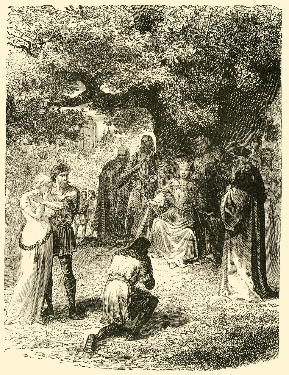 Louis IX, Dispensing Justice in the Forest of Vincennes, 1200-tallet, 1890. av Unbekannt