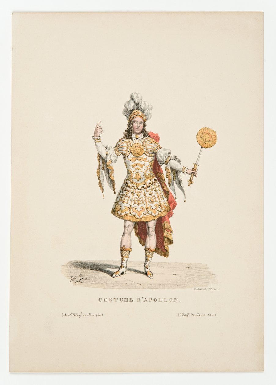 Louis XIV som Apollo i balletten Marriage of Thetis and Peleus i 1654 av Unbekannt