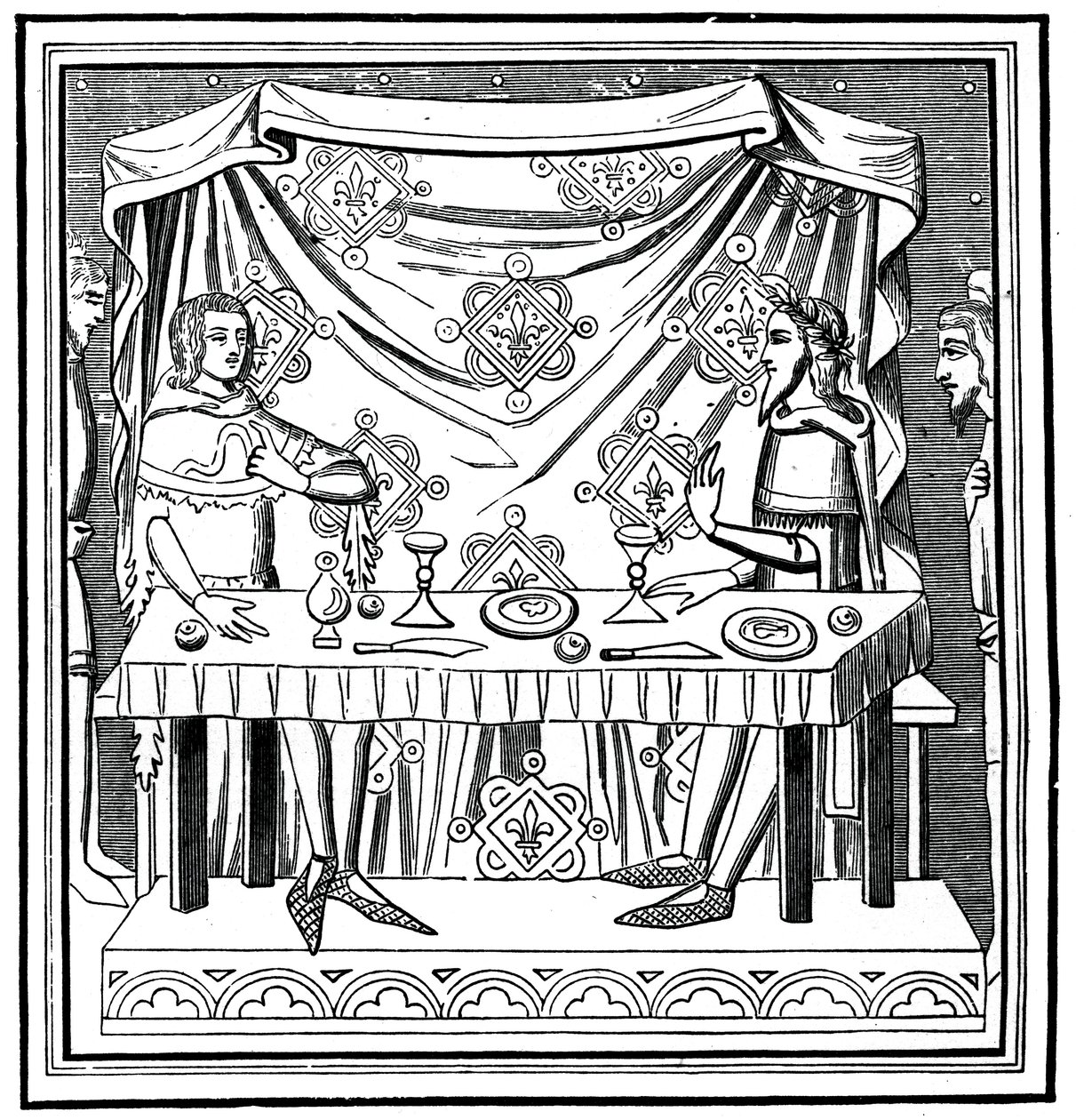 Louis av Taranto innstifter Den hellige ånds orden, 1300-tallet, 1870 av Unbekannt