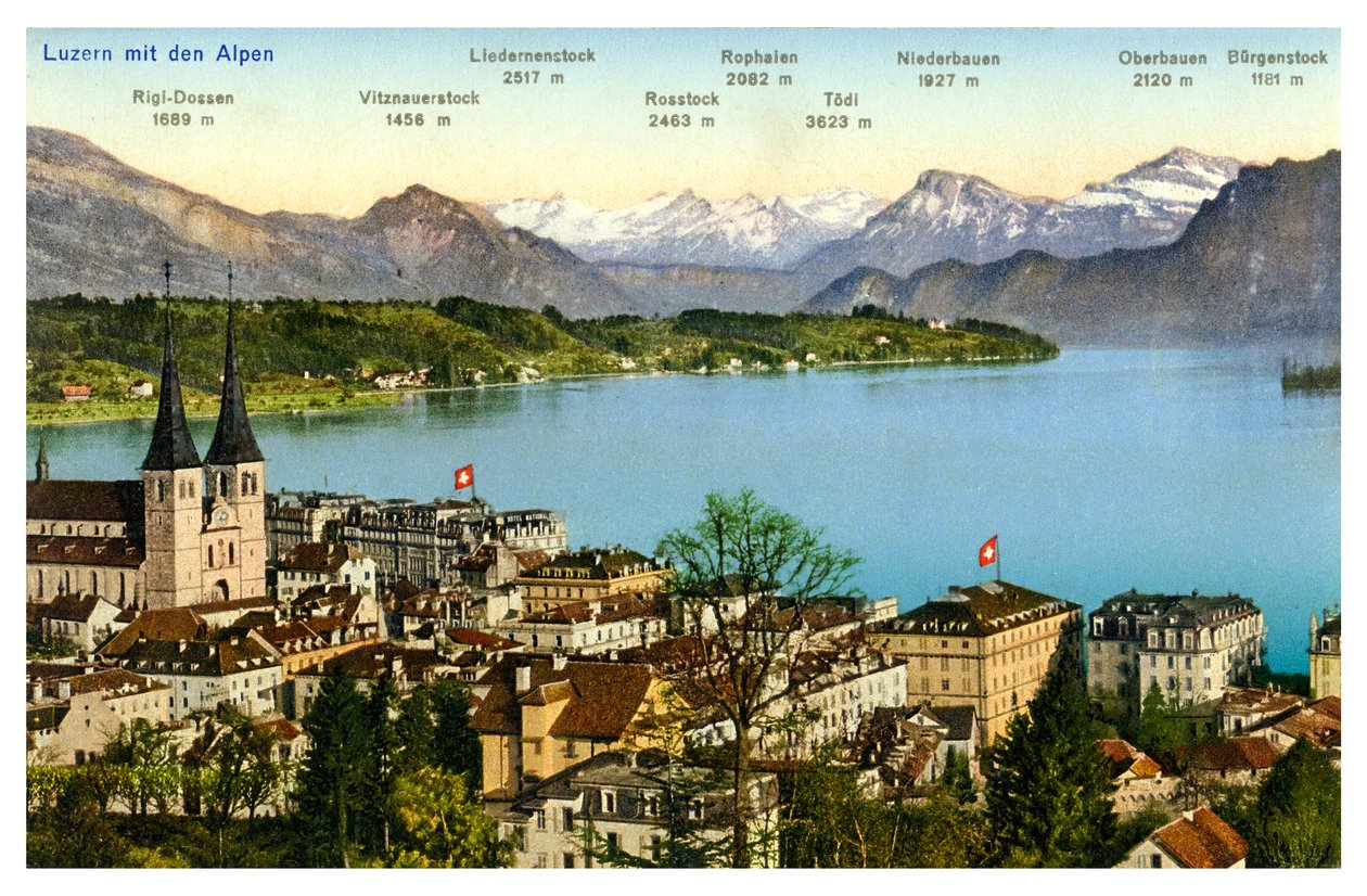 Luzern og Alpene, Sveits, 1900-tallet av Unbekannt