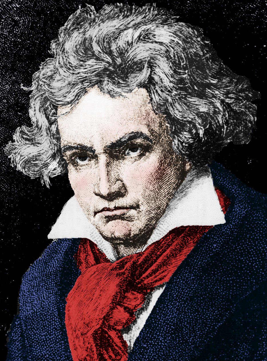 Ludwig van Beethoven 1770-1827, tysk komponist og pianist, 1800-tallet av Unbekannt