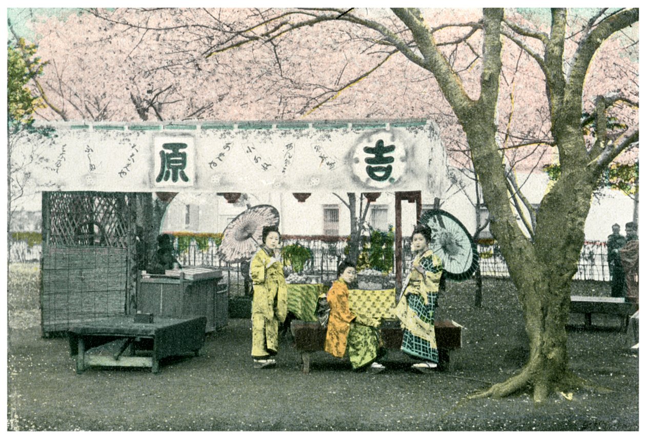 Lunsjstand i en offentlig park, Japan, 1904 av Unbekannt