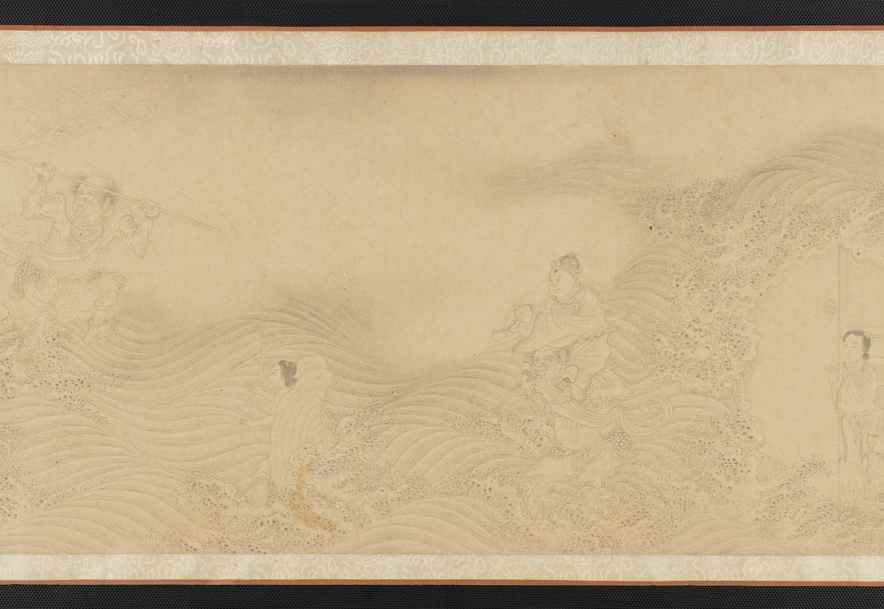 Luohans Crossing Land and Sea, Ming- eller Qing-dynastiet, 1600-tallet. av Unbekannt