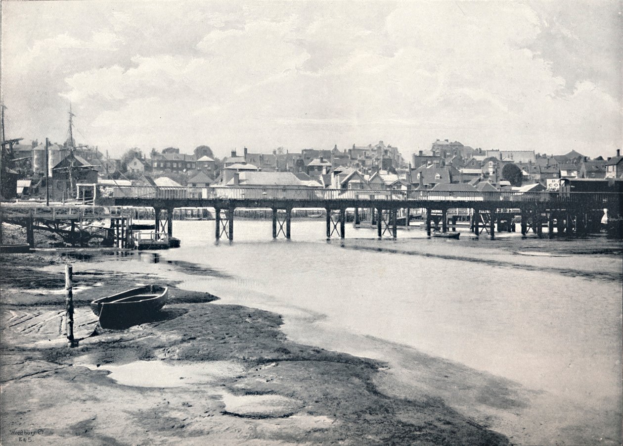 Lymington - The Bridge and the Town, From the River, 1895 av Unbekannt
