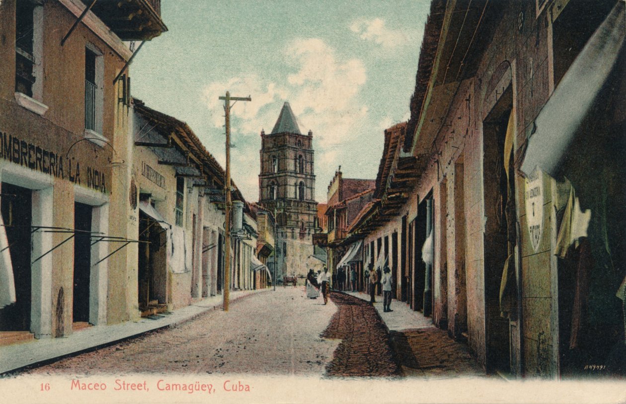 Maceo Street, Camaguey, Cuba, 1944 av Unbekannt