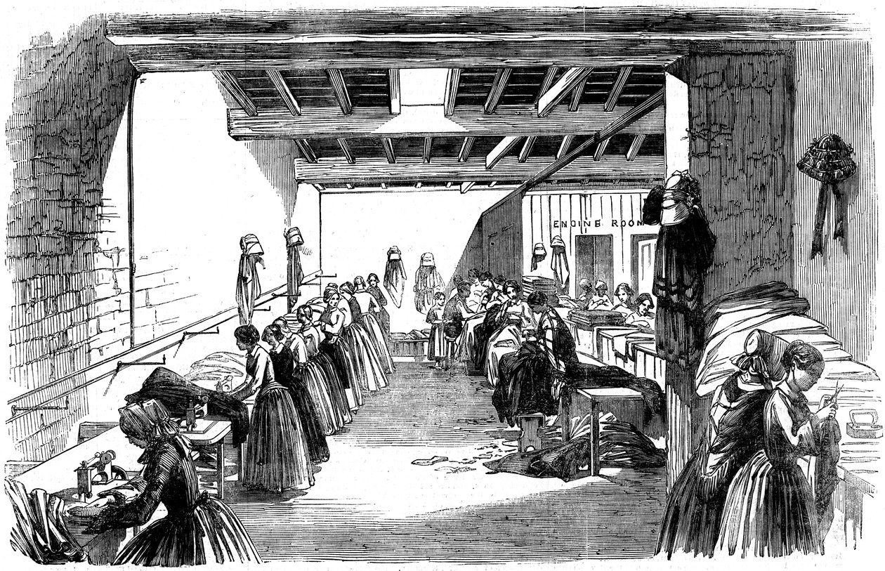 Maskinrom i en dampsyfabrikk, 1854 av Unbekannt