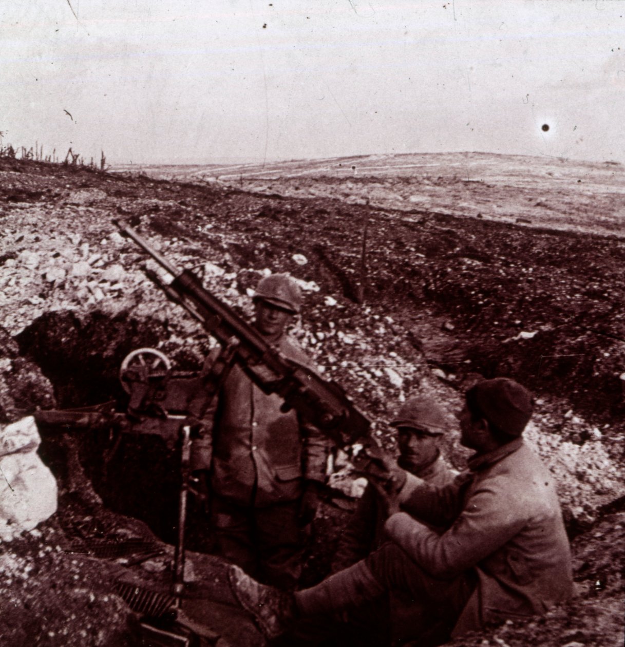 Maskingevær, Mount Kemmel, Flandern, Belgia, c1914-c1918 av Unbekannt