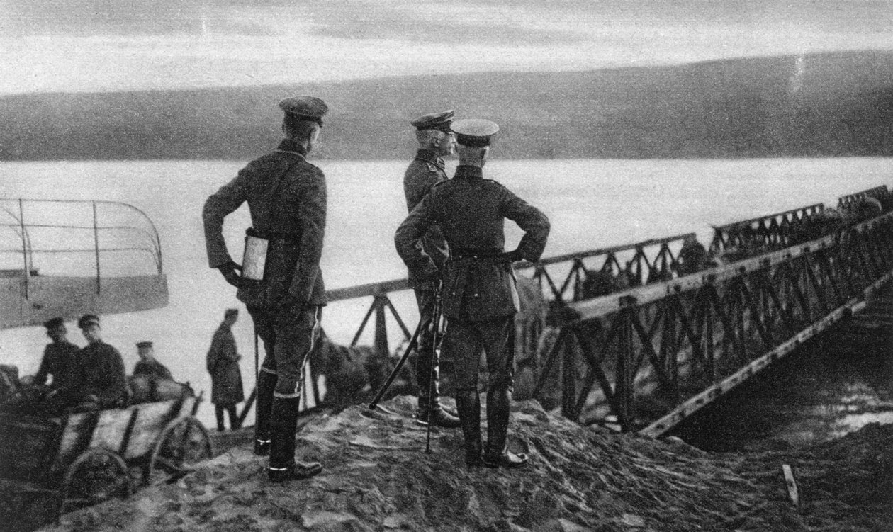 Mackensens hær krysser Donau, Romania, første verdenskrig, 1916 av Unbekannt