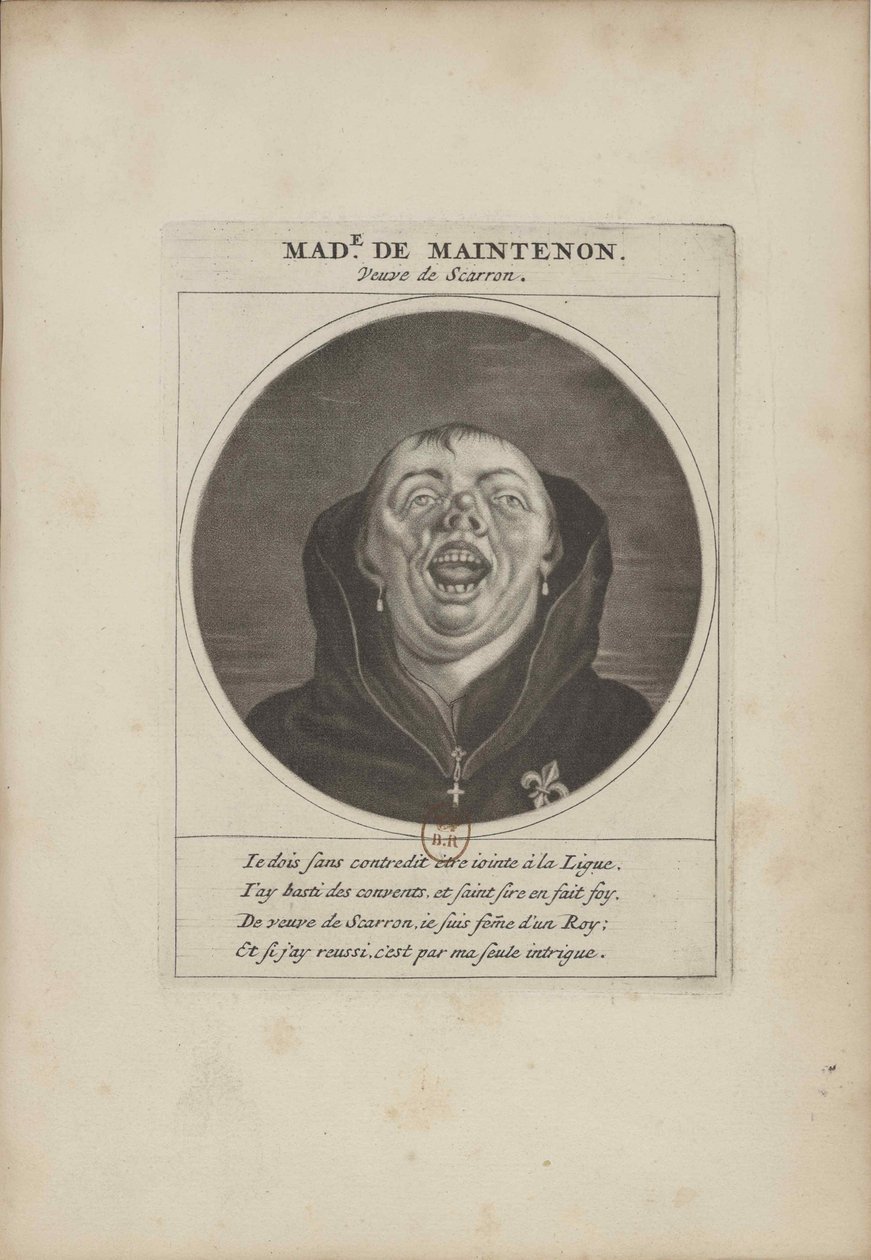 Madame de Maintenon forkledd som en munk, ca 1690. av Unbekannt
