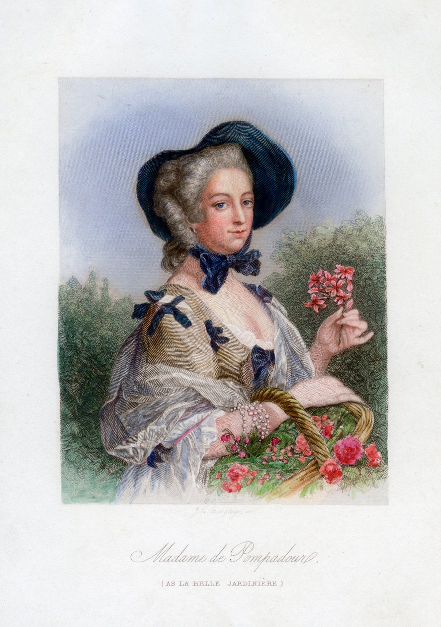 Madame de Pompadour som den vakre gartneren av Unbekannt