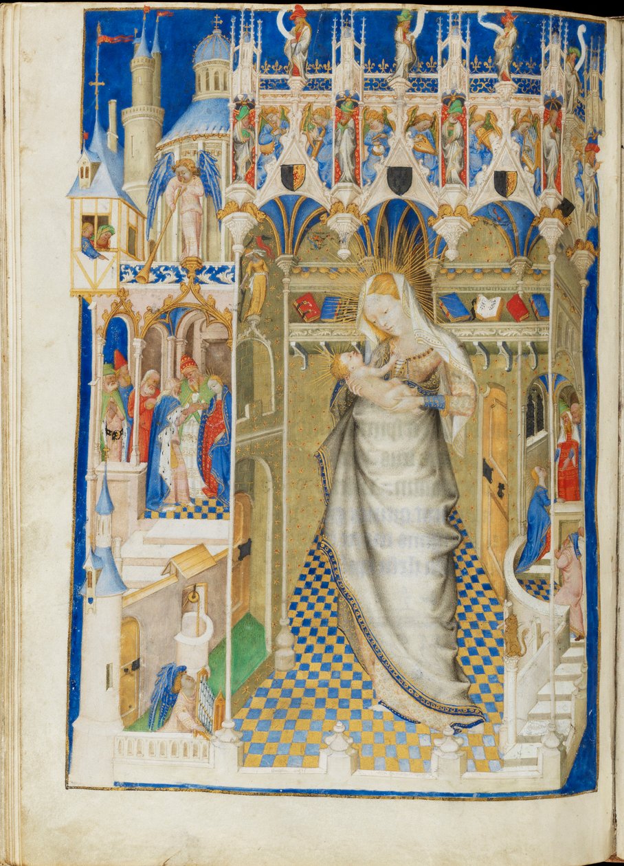Madonna og barn i en kirke (Five Joys of the Virgin). Timene til Isabella Stuart. av Unbekannt