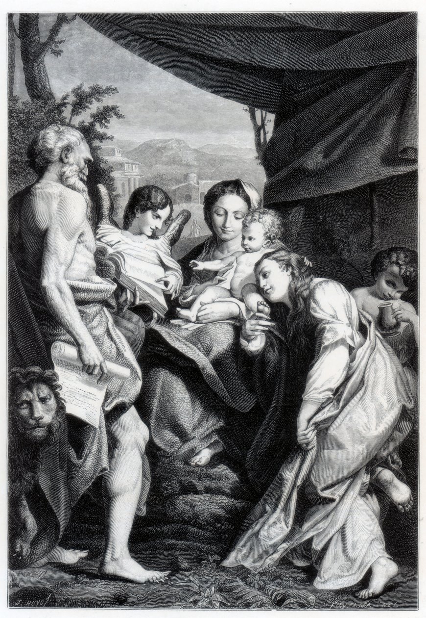 Madonna og barn med St. Hieronymus og Maria Magdalena Dagen, 1525-1528 1870 av Unbekannt