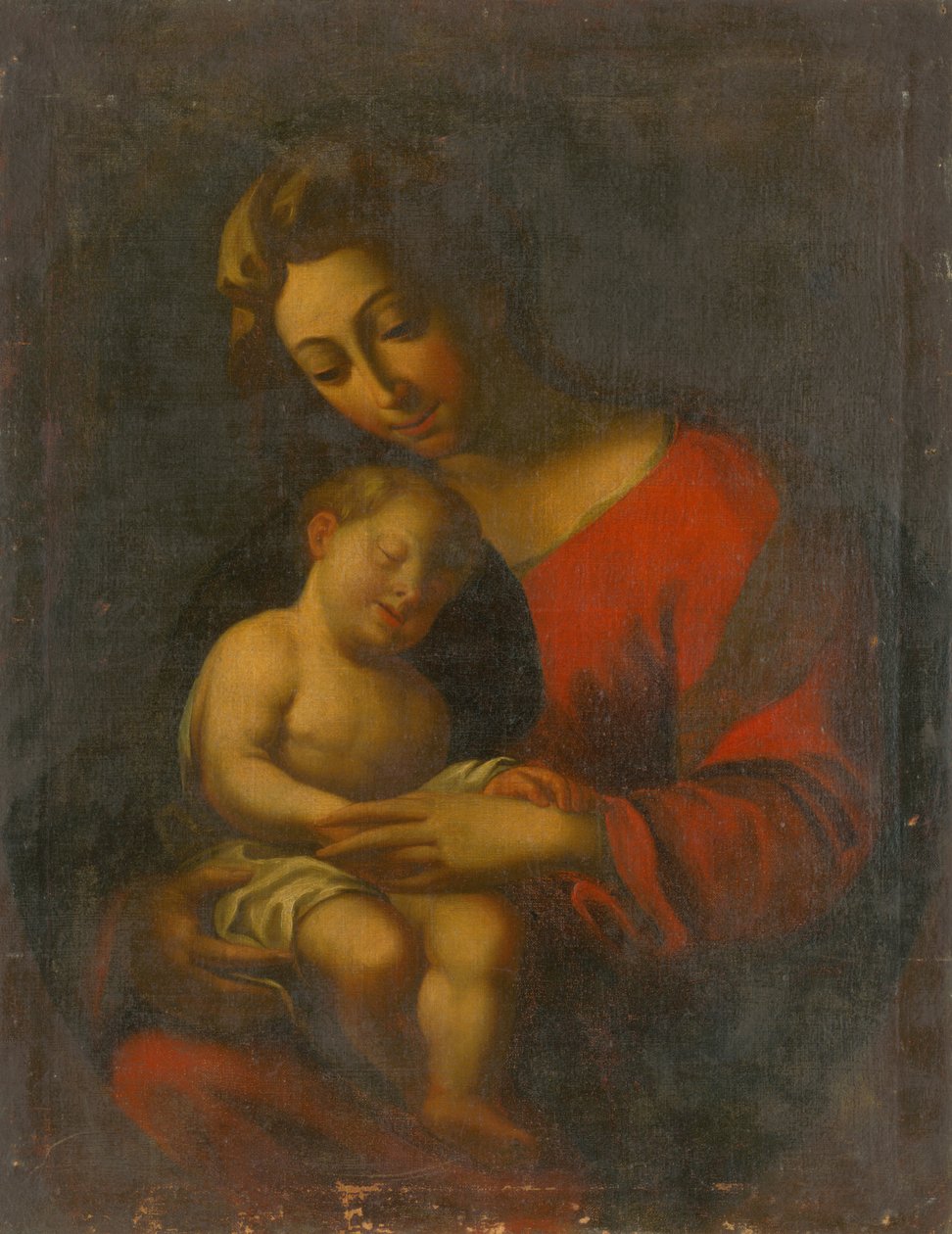 Madonna med sovende Jesus av Unbekannt