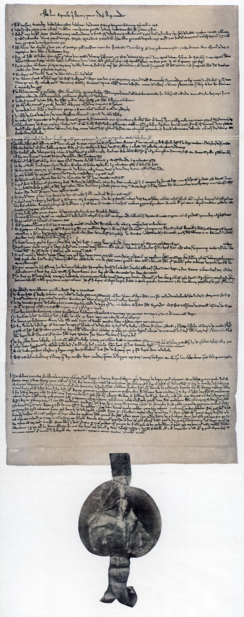 Magna Carta, engelsk charter opprinnelig utstedt i 1215 av Unbekannt