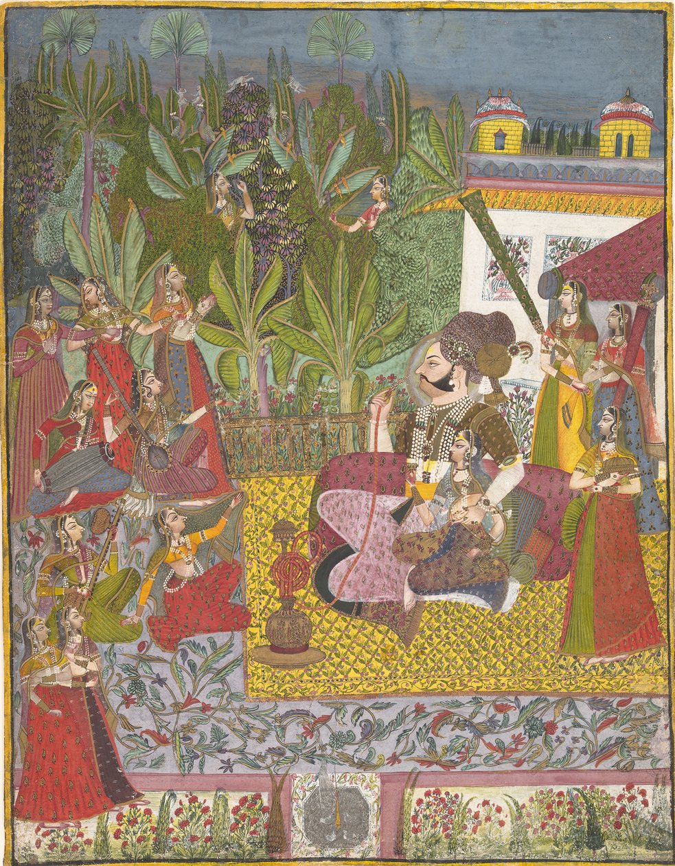 Maharaja Bijay Singh i His Harem, Ca. 1770. av Unbekannt