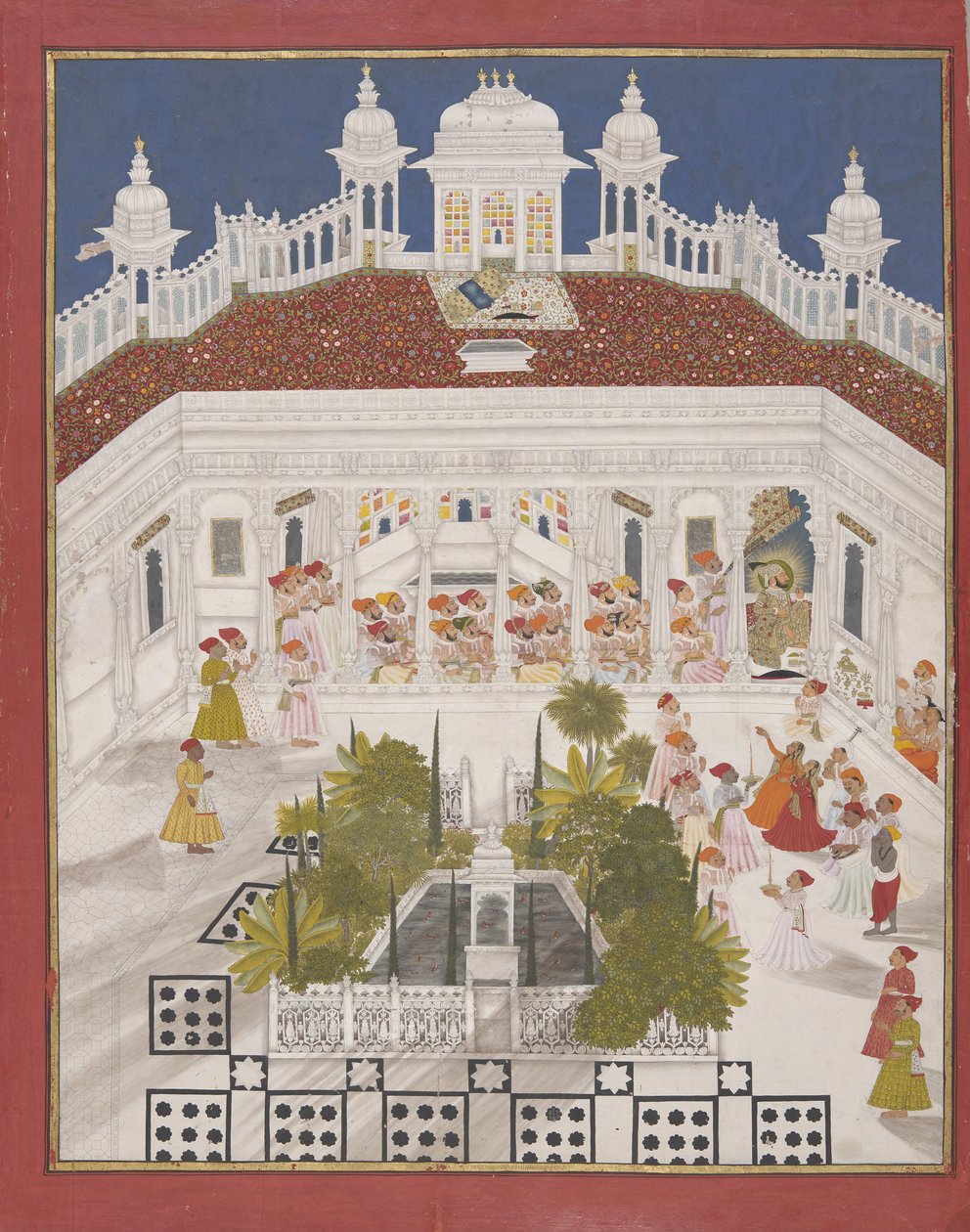 Maharana Ari Singh tilbad i palasset sitt, 1765 av Unbekannt
