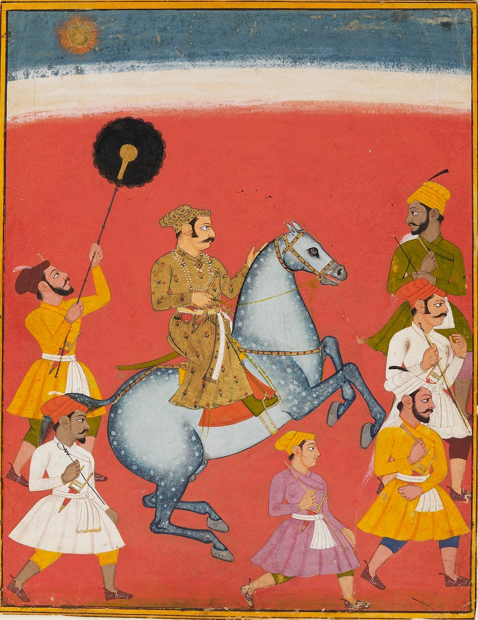 Maharana Raj Singh ridning, c1670 av Unbekannt