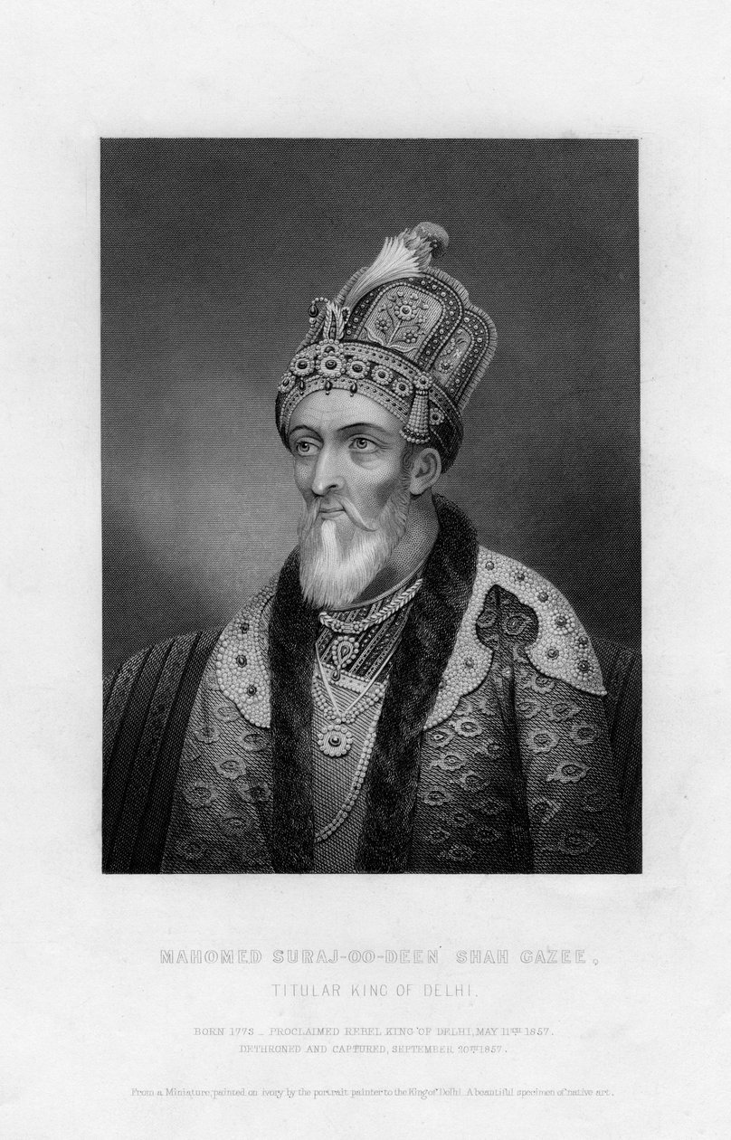 Mahomed Suraj-Oo-Deen Shah Gazee, Titular King Of Delhi, 1800-tallet av Unbekannt