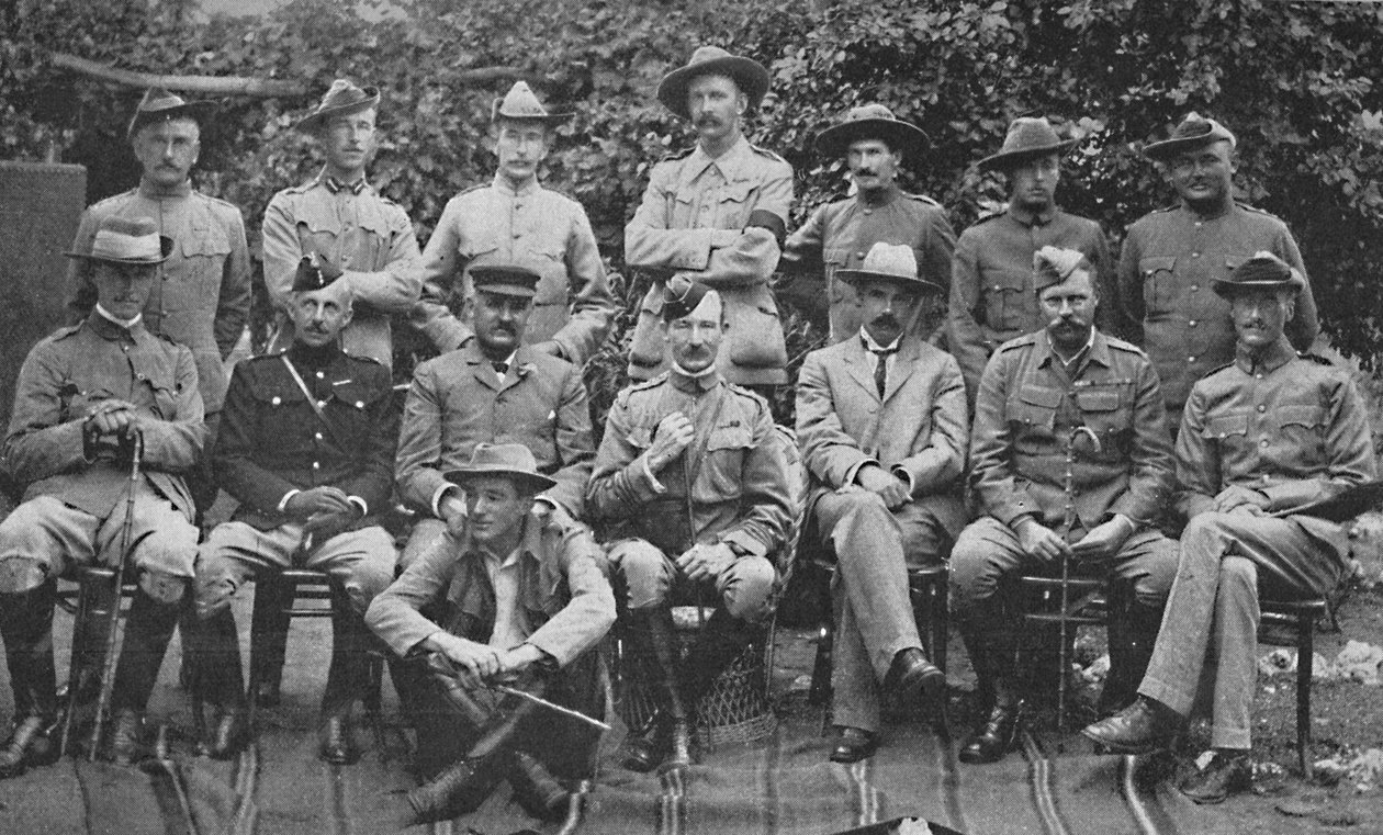 Generalmajor Baden-Powell og hovedmennene som hjalp ham med å forsvare Mafeking, 1900. av Unbekannt