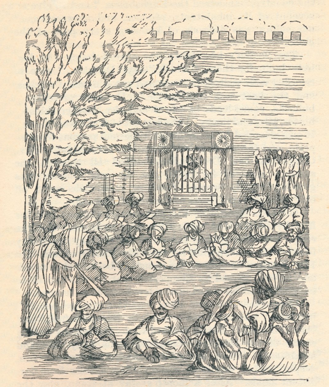 Major Denhan og hans parti mottatt av sjeiken av Bornu, 1826, 1912 av Unbekannt