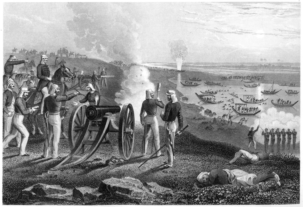 Major Eyre drev Oude-opprørerne fra Allahabad, 1857, c1860 av Unbekannt