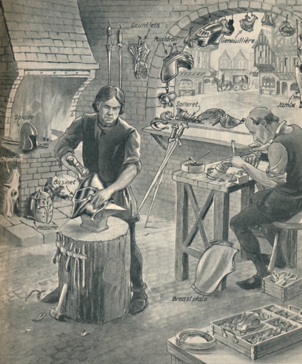 Making Armor for the Knights of Old, c1934 av Unbekannt