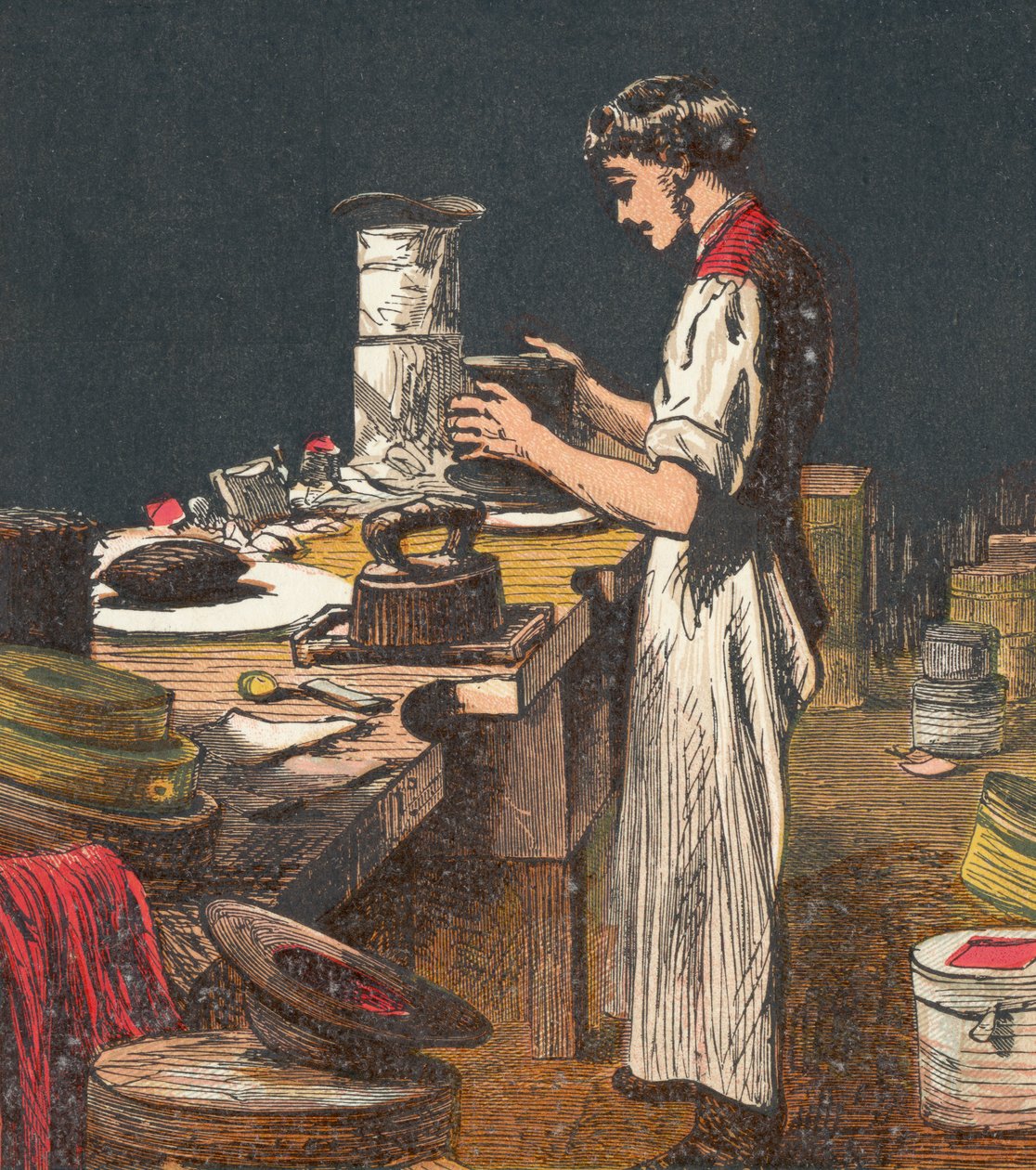 Å lage silkehatter, 1867 av Unbekannt
