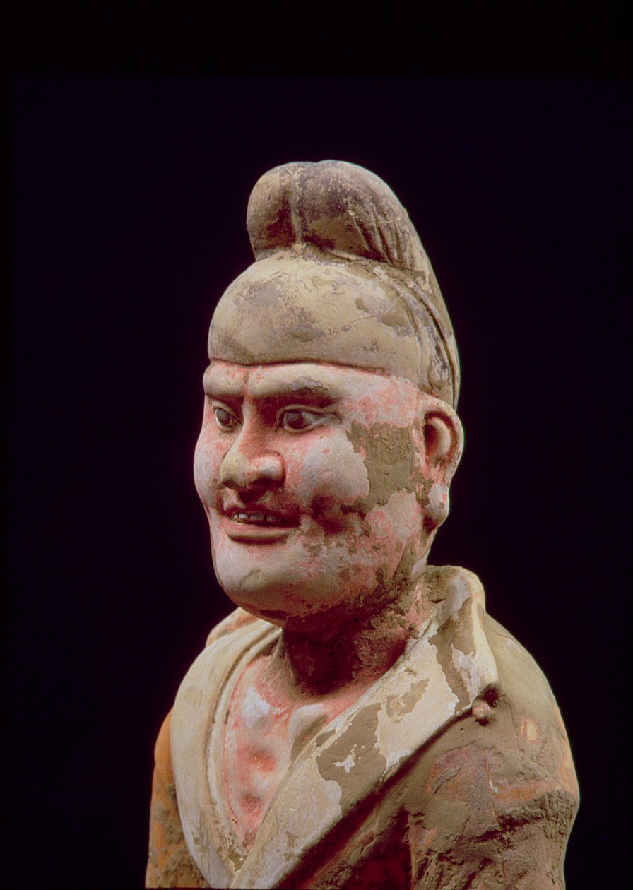 Mann som reiser langs silkeruten, detalj av bysten, kinesisk, Tang-dynastiet (618-906) (terrakotta) (se også 115293) av Unbekannt