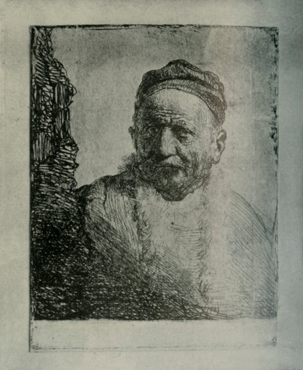 Man wearing a close cap: Bust the Artists Father, 1630, 1906. av Unbekannt