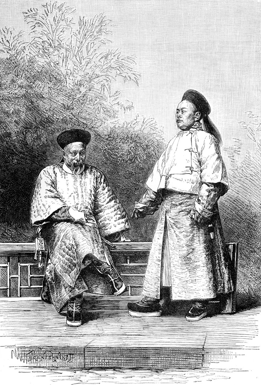 Manchu-ministre, banksjefer, ca 1890 av Unbekannt