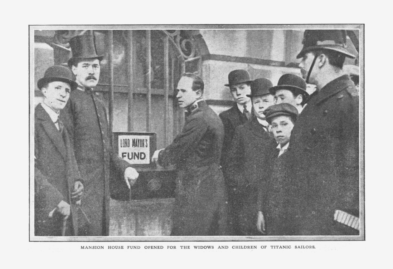Mansion House Fund åpnet for enker og barn til Titanic Sailors, 20. april 1912. av Unbekannt