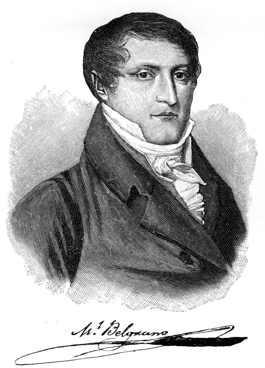 Manuel Belgrano , argentinsk økonom, advokat, politiker og militærleder fra 1800-tallet, 1901 av Unbekannt