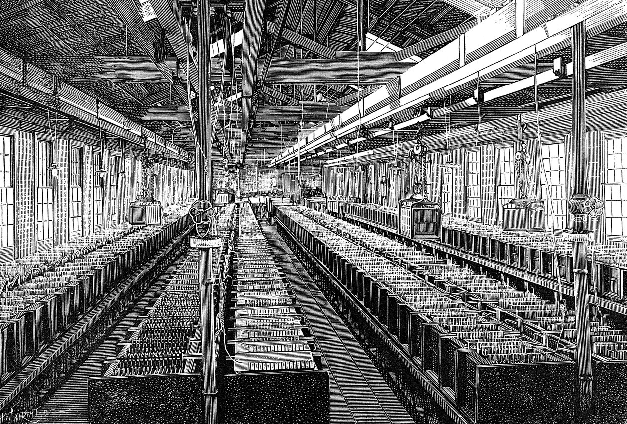 Produksjon av elektriske batterier, USA, 1887 av Unbekannt
