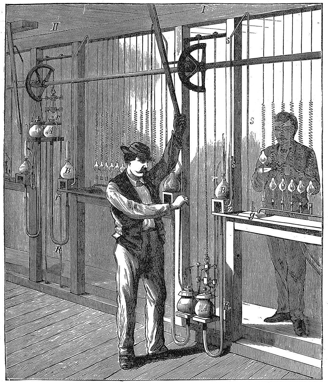 Produksjon av elektriske lyspærer, c1883 1896 av Unbekannt