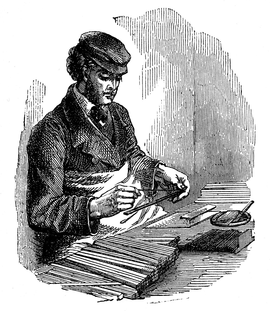 Produksjon av blyanter, 1872 av Unbekannt