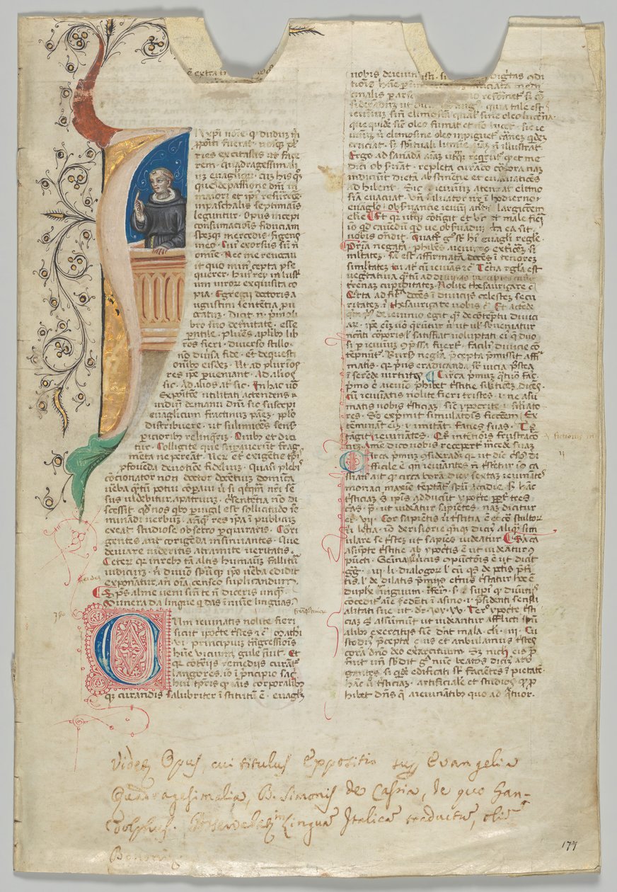 Manuskriptblad, italiensk, 1300-tallet. av Unbekannt
