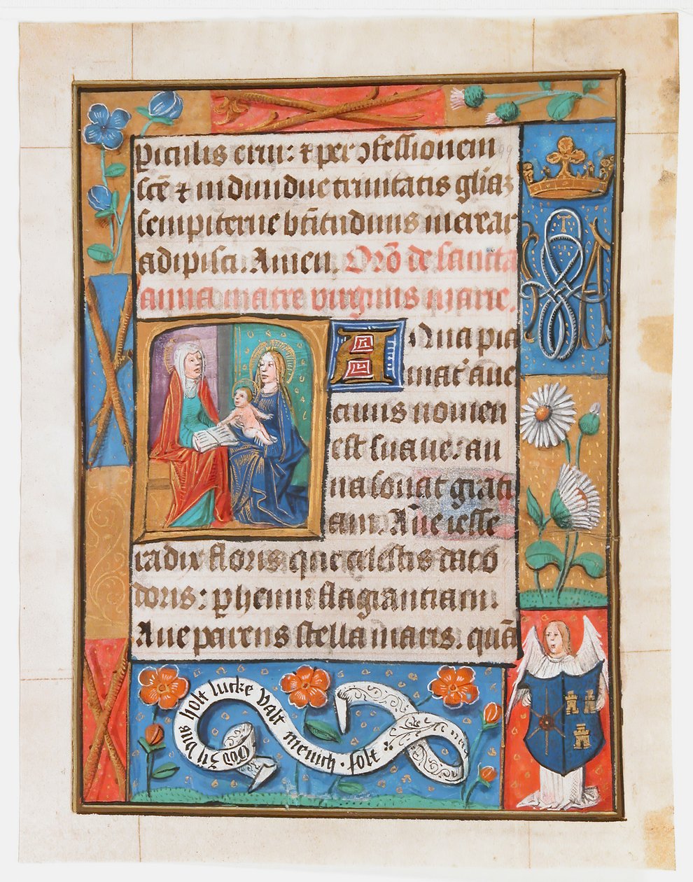 Manuskriptblad fra en timebok, ca. 1500. av Unbekannt