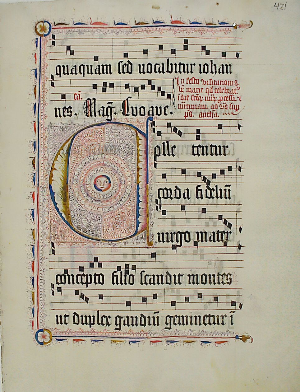 Manuskriptblad med initial C, fra et antifonarium, tysk, andre kvartal 1400-tallet. av Unbekannt