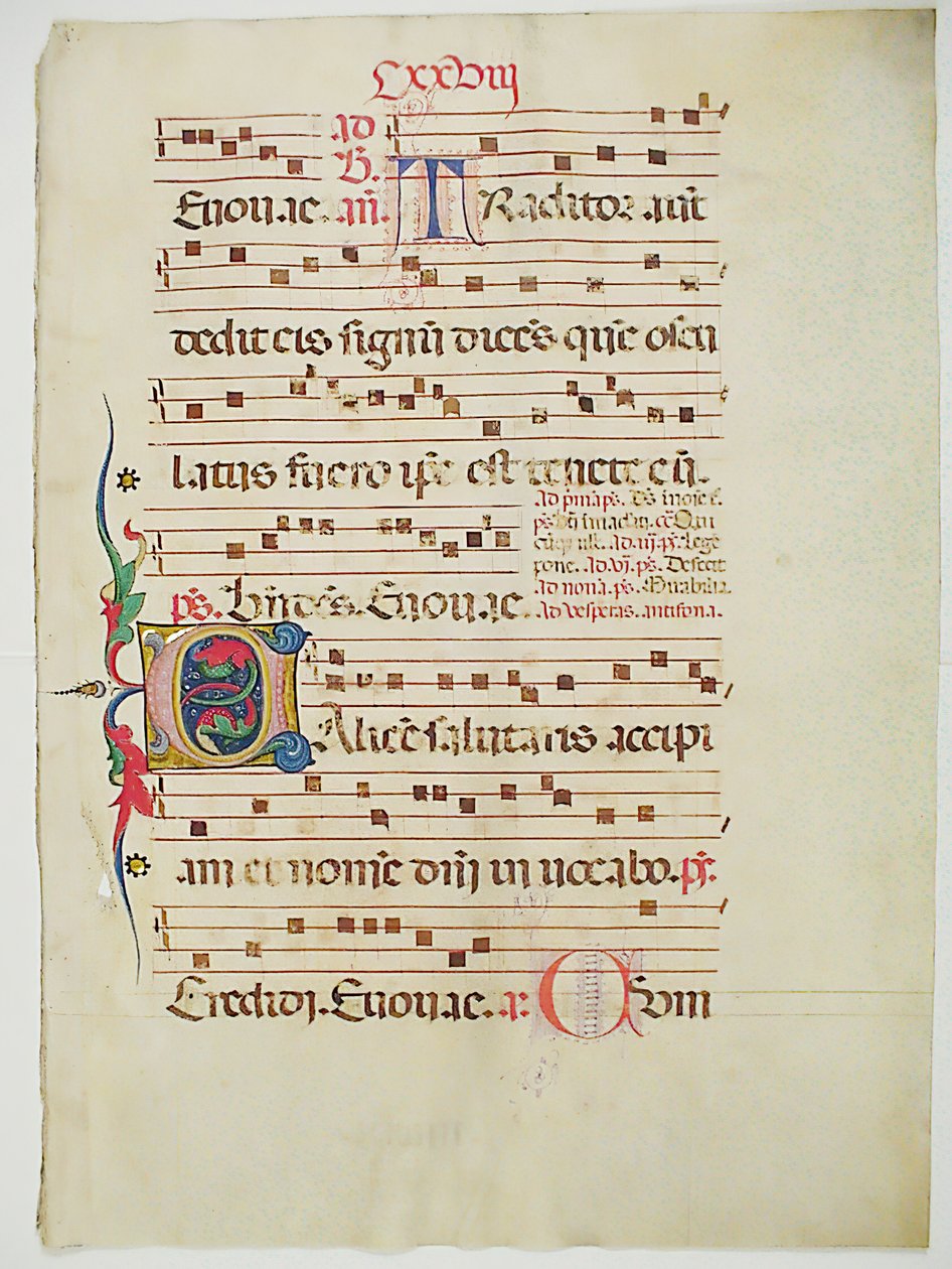 Manuskriptblad med initial C, fra et antifonarium, italiensk, 1400-tallet. av Unbekannt