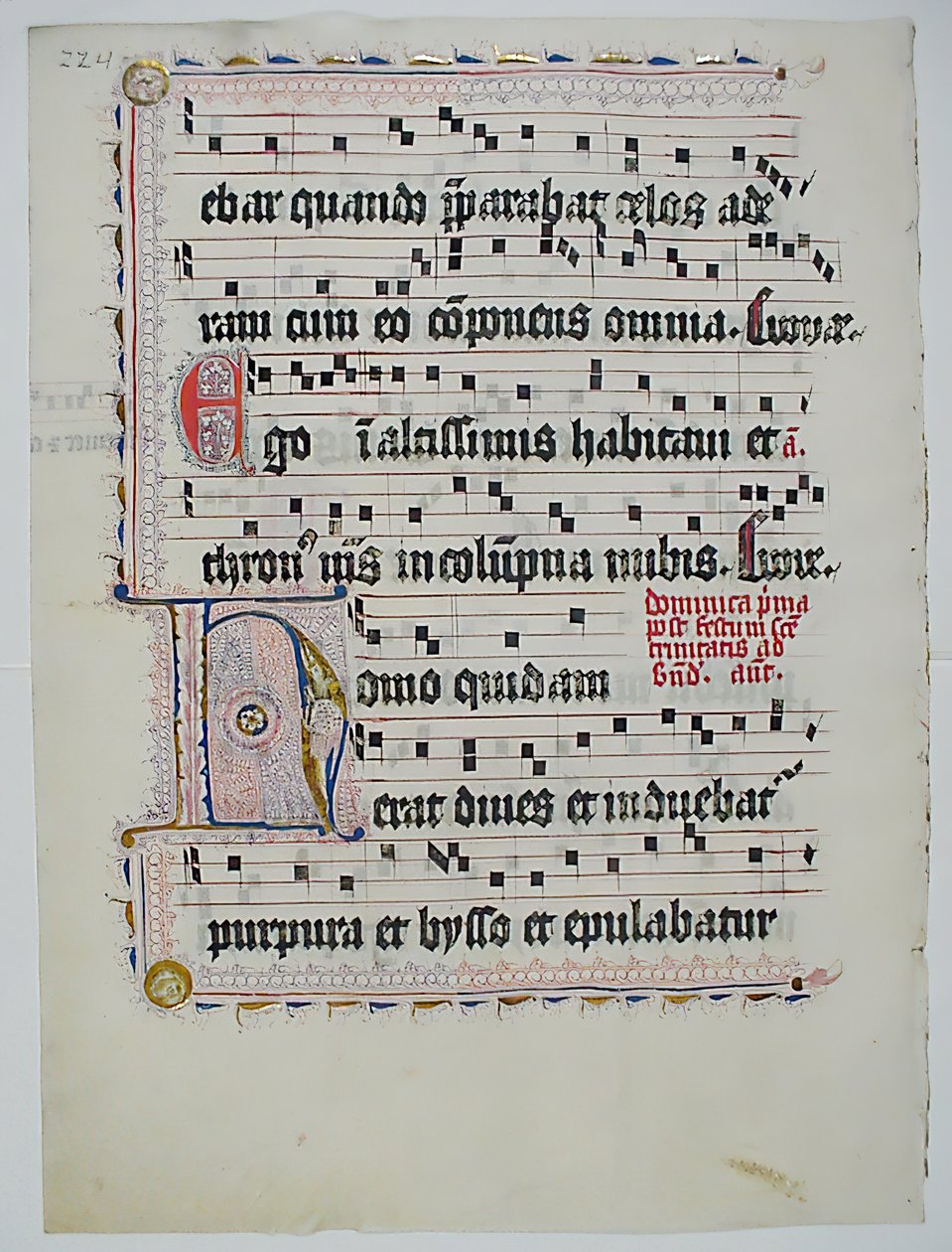 Manuskriptblad med initial H, fra et antifonarium, tysk, andre kvartal 1400-tallet. av Unbekannt