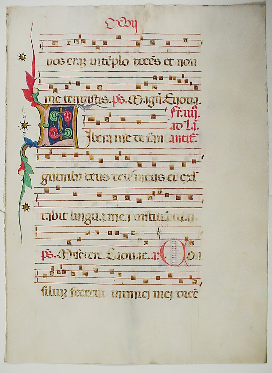 Manuskriptblad med initial L, fra et antifonarium, italiensk, 1400-tallet. av Unbekannt