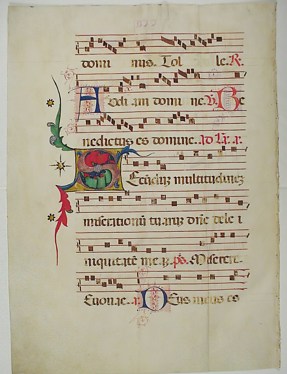 Manuskriptblad med initial S, fra et antifonarium, italiensk, 1400-tallet. av Unbekannt