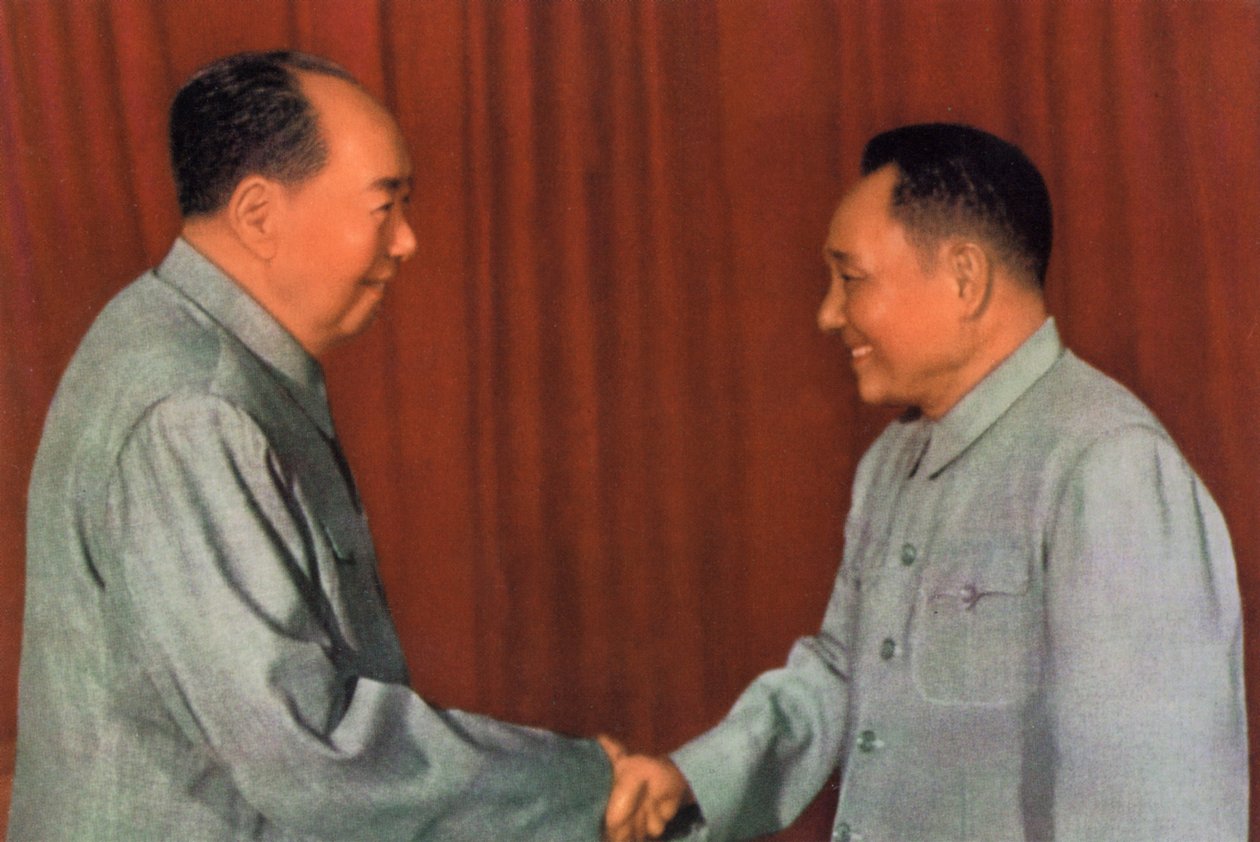 Mao Zedong og Deng Xiaoping, kinesiske kommunistledere, ca 1960-tallet av Unbekannt
