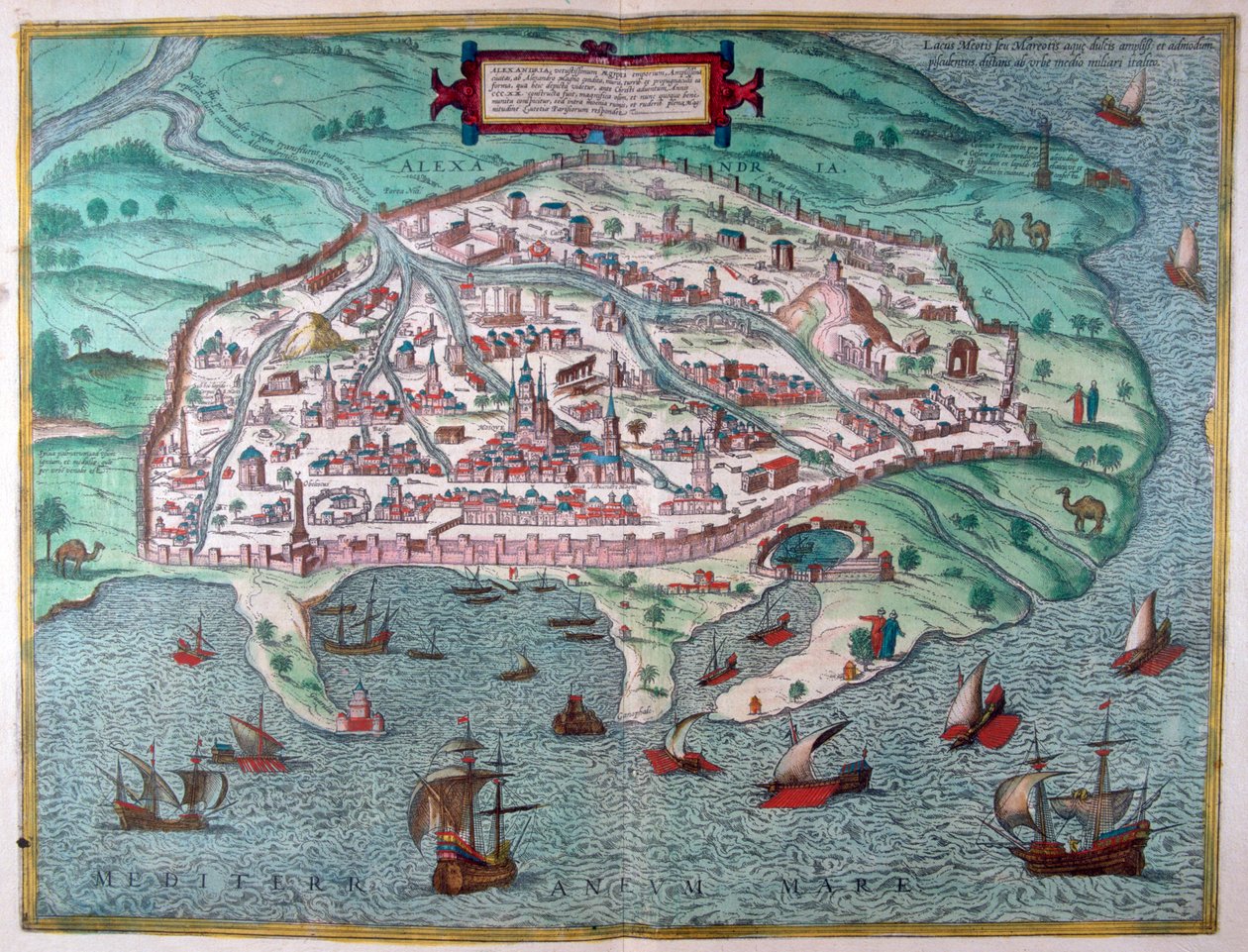 Kart over Alexandria, Egypt, 1600-tallet av Unbekannt