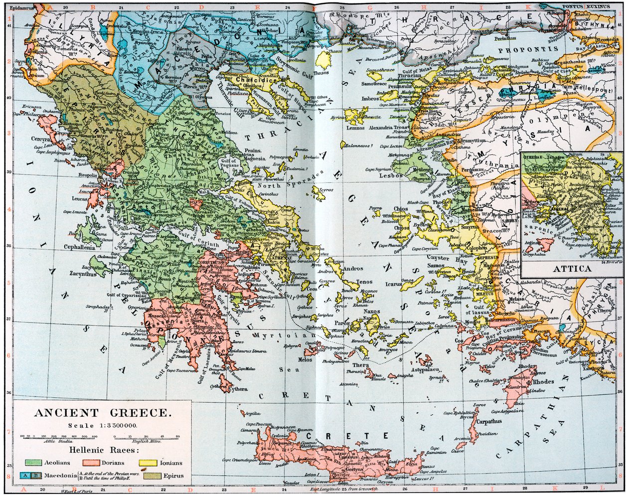 Kart over antikkens Hellas, 1902 av Unbekannt